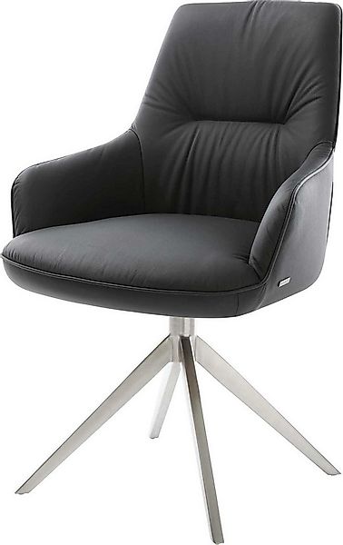 DELIFE Polsterstuhl Zelia-Flex, mit Armlehnen Kreuzgestell breit Edelstahl günstig online kaufen