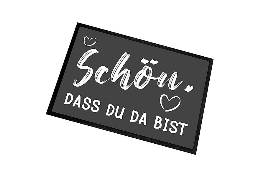 Herzbotschaft Fußmatte Schmutzfangmatte mit Spruch Schön, DASS DU DA BIST, günstig online kaufen