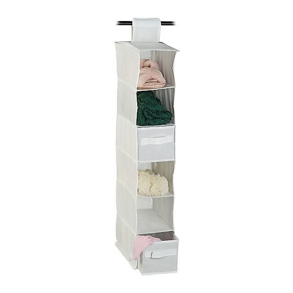 relaxdays Hängeaufbewahrung Hängeregal für Kleiderschrank, Weiß günstig online kaufen