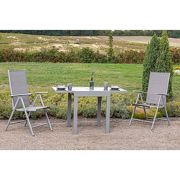 Merxx Amalfi Set 3 -tlg. 2 Klappsessel Gartentisch 65(130)x65 cm Diamantbra günstig online kaufen