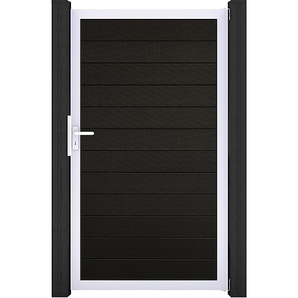 GroJa Solid Steckzauntor 100 x 180 cm Bi-Color Schwarz Rahmen EV1 günstig online kaufen