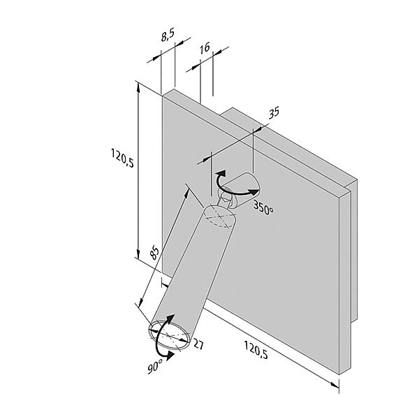 Leseleuchte BL1-LED, Ein-/Anbau, edelstahl günstig online kaufen