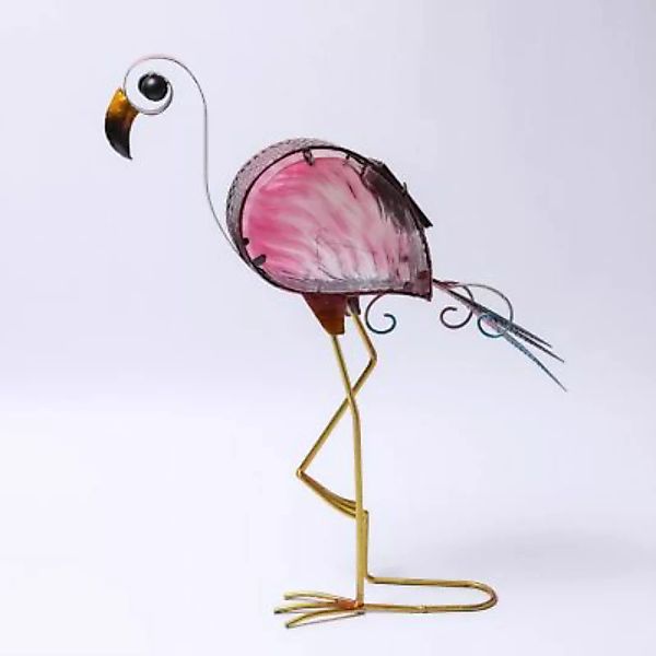MARELIDA LED Solar Gartenfigur Flamingo H: 48cm rosa günstig online kaufen