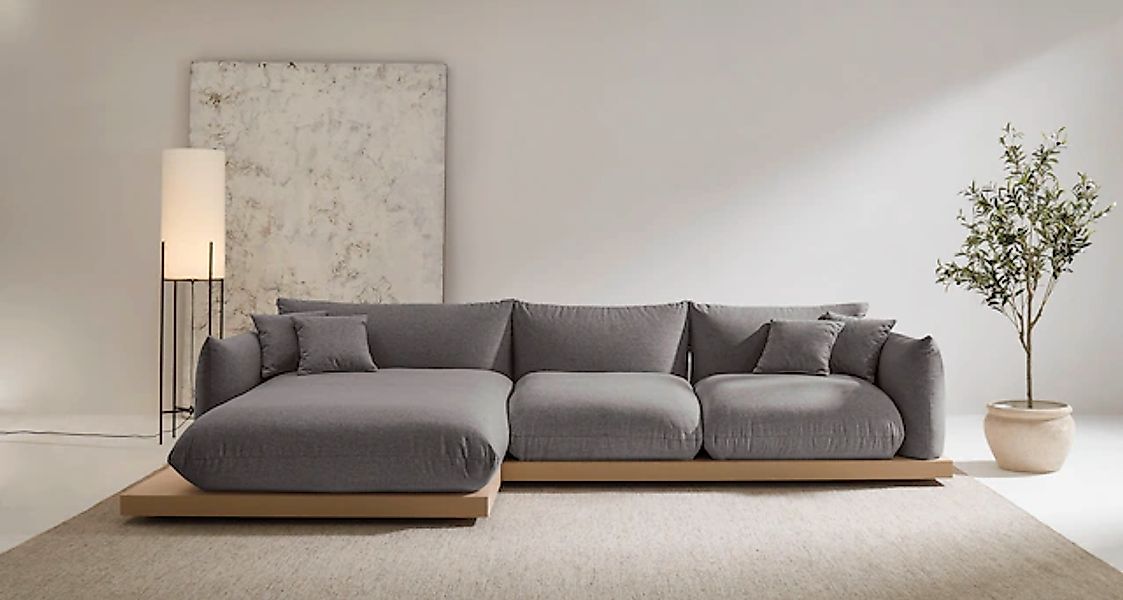 OTTO home Ecksofa »Kalix, Polsterecke mit kräftigem Holz-Plateau, moderne C günstig online kaufen
