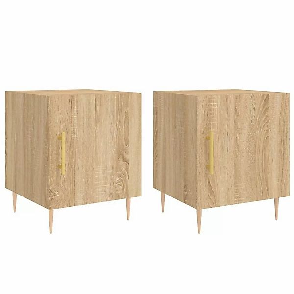 vidaXL Nachttische 2 Stk Sonoma-Eiche 40x40x50 cm Holzwerkstoff Modell 6 günstig online kaufen