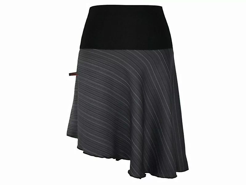 dunkle design Minirock Asymmetrisch Grau Schwarz Streifen Jerseybund günstig online kaufen