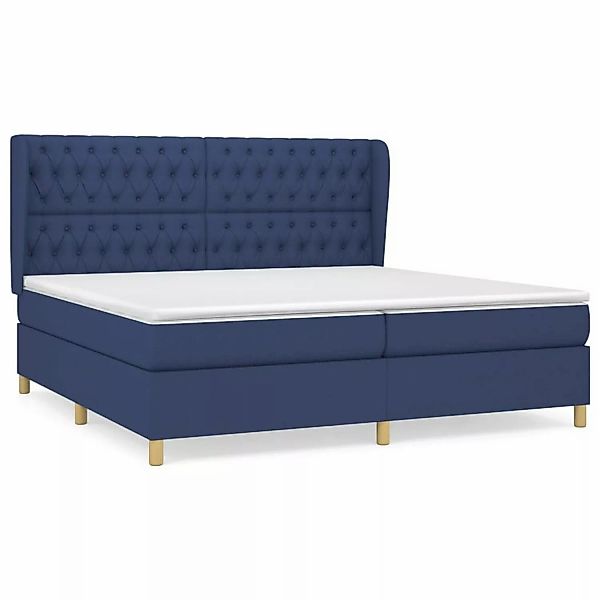vidaXL Boxspringbett mit Matratze Blau 200x200 cm Stoff1387465 günstig online kaufen