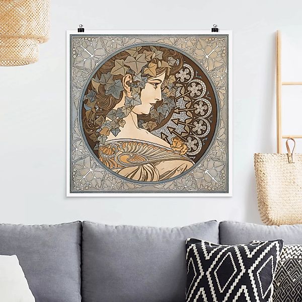 Poster - Quadrat Alfons Mucha - Synthia günstig online kaufen