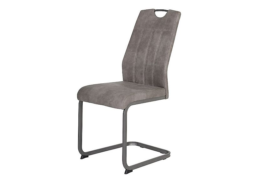 Die Möbelfundgrube® Freischwinger mit Microfaser, Griffmulde, Esszimmerstuh günstig online kaufen