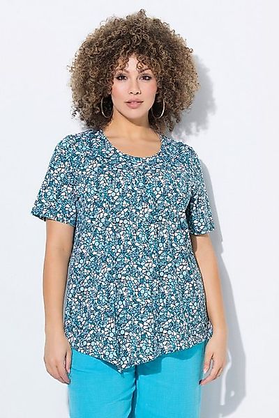 Ulla Popken T-Shirt T-Shirt Zipfelsaum A-Linie Biesen Rundhals Halbarm günstig online kaufen