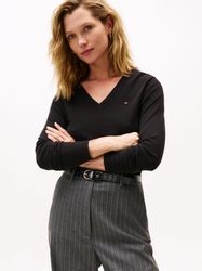 Tommy Hilfiger V-Ausschnitt-Pullover CO JERSEY STITCH günstig online kaufen