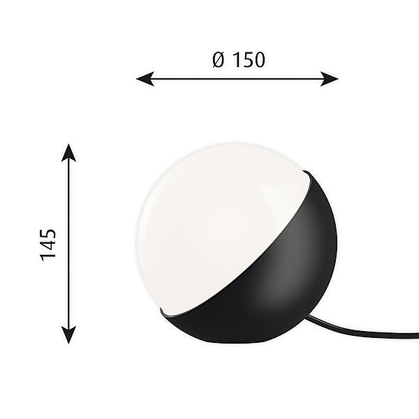 Louis Poulsen Tischleuchte VL Studio, schwarz, Ø 15 cm, Glas günstig online kaufen