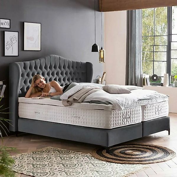 BettCo Boxspringbett Maison (in Dunkelgrau Velours, 180 x 200 cm), Chesterf günstig online kaufen