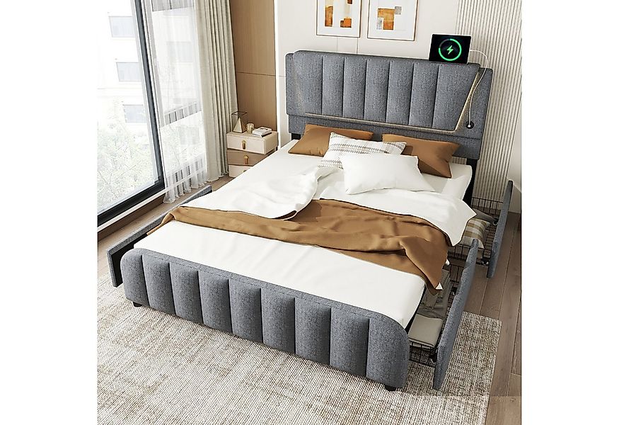 Gotagee Polsterbett Einzelbett Jugendbett 160x200cm Doppelbett mit Stauraum günstig online kaufen