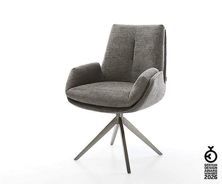 Drehstuhl Clea-Flex Bouclé Soft Schlamm Kreuzgestell breit Graphit 360° dre günstig online kaufen