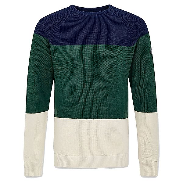 FaÇonnable Color Block Full Rundhalsausschnitt Sweater XL Green / Blue günstig online kaufen