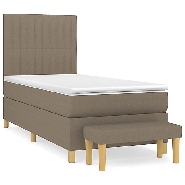 vidaXL Boxspringbett mit Matratze Taupe 90x200 cm Stoff1358887 günstig online kaufen