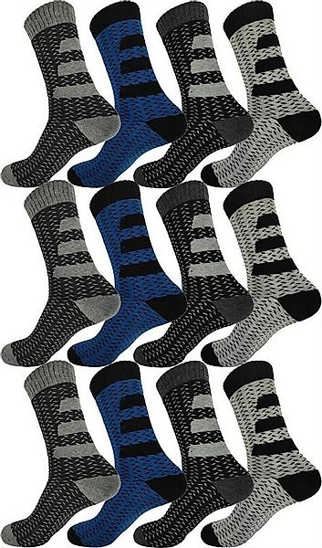 EloModa Thermosocken 12 Paar Thermo Winter Socken Vollfrottee Warm Baumwoll günstig online kaufen