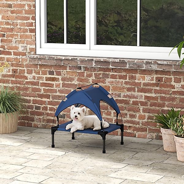 PawHut Erhöhtes Hundebett mit Baldachin, Haustierbett, Outdoor Hundeliege m günstig online kaufen