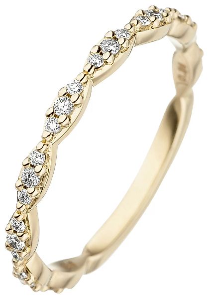 JOBO Diamantring, 585 Gold mit 27 Diamanten günstig online kaufen