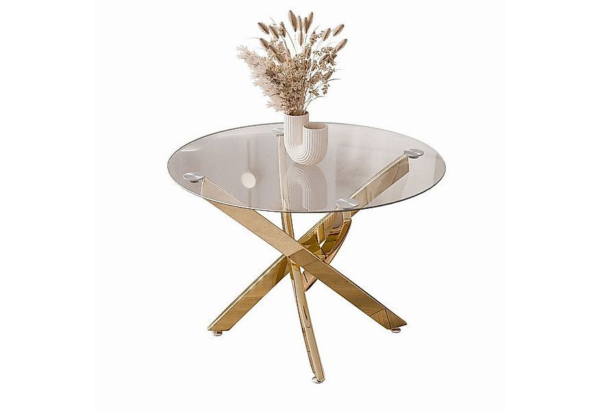 Lookway Couchtisch BEIRA mit Glasplatte (1 Tisch), Durchmesser: ⌀60 cm günstig online kaufen