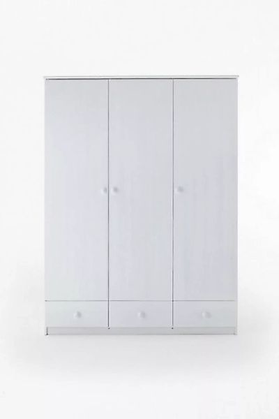 Natur24 Kleiderschrank Kleiderschrank Progress 150x198 Fichte Weiß 3 Türen günstig online kaufen