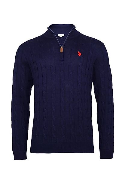 U.S. Polo Assn. Strickpullover Pullover Troyer Half Zip Zopfmuster (1-tlg) günstig online kaufen