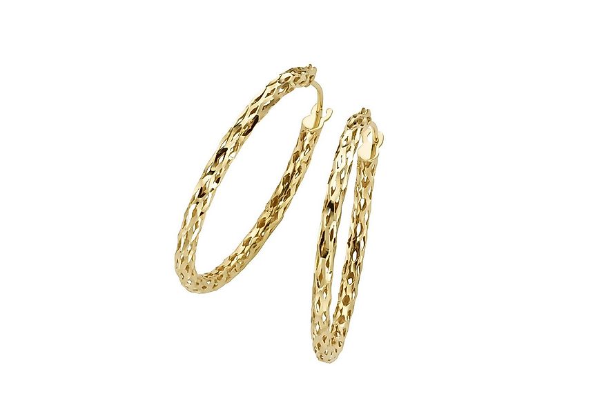 Luigi Merano Paar Creolen durchbrochene Optik, Gold 375 günstig online kaufen