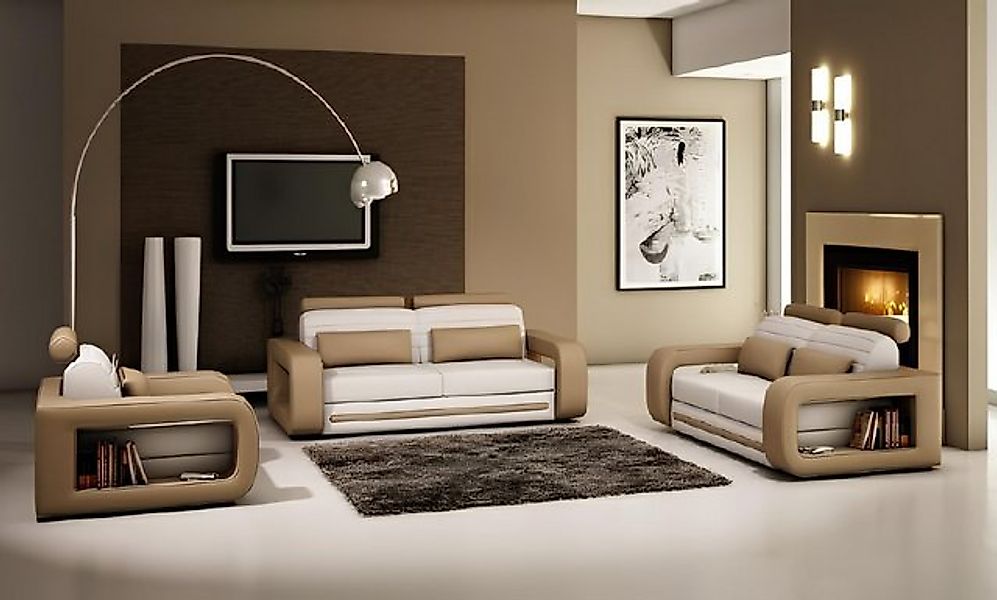 JVmoebel Sofa LEDERSOFA SOFAGARNITUR 3+2+1 LEDER SITZER BETTFUKTION MADE IN günstig online kaufen