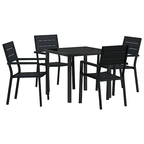 vidaXL Garten Essgruppe 5-Tlg Schwarz HDPE 3379143 günstig online kaufen