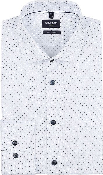 OLYMP Luxor Hemd Extra Long Sleeves Druck Weiß - Größe 39 günstig online kaufen