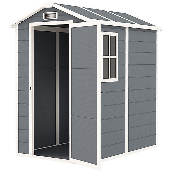 Outsunny Gerätehaus 2,1m², Wasserdicht Gartenhaus mit Boden Pultdach, 131x1 günstig online kaufen