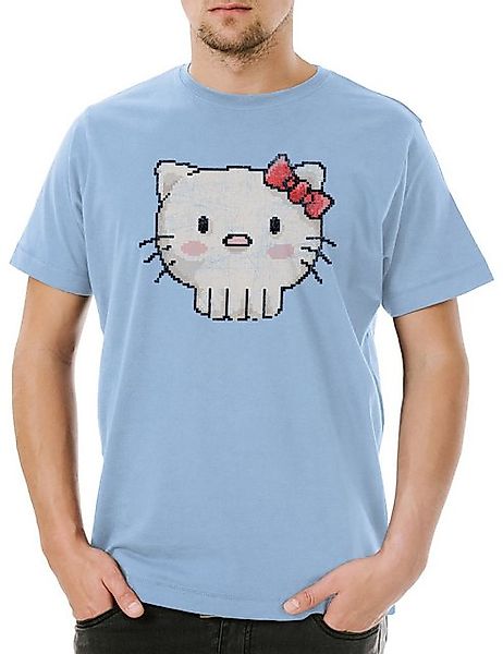 Urban Backwoods Print-Shirt Urban Backwoods Pixel Skull Kitty Herren T-Shir günstig online kaufen