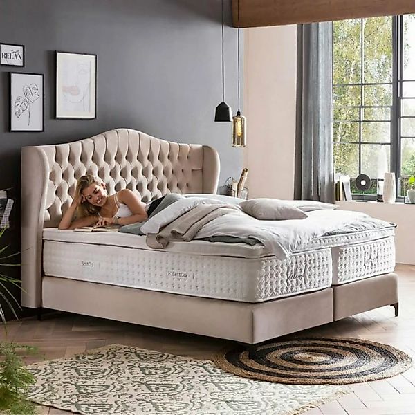 BettCo Boxspringbett Maison (in Creme Velours, 180 x 200 cm), Chesterfield, günstig online kaufen