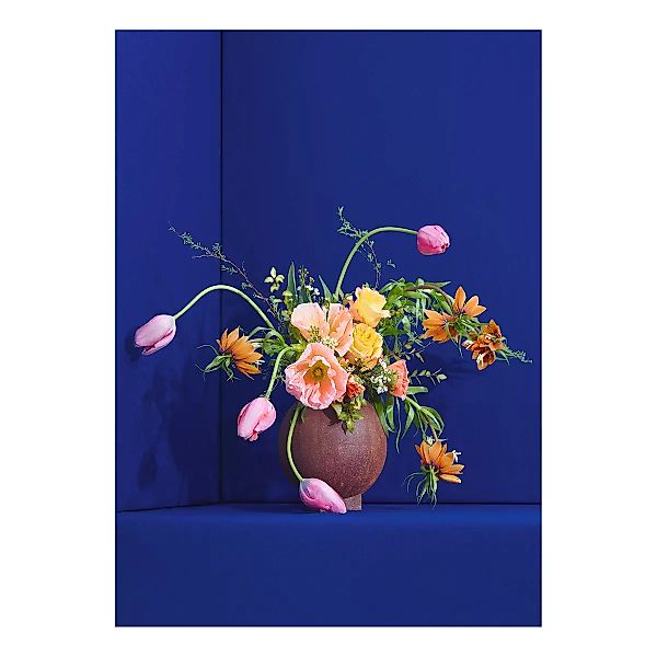 Paper Collective - Blomst 01 Blue Kunstdruck 50x70cm - blau, pink, grün, ge günstig online kaufen
