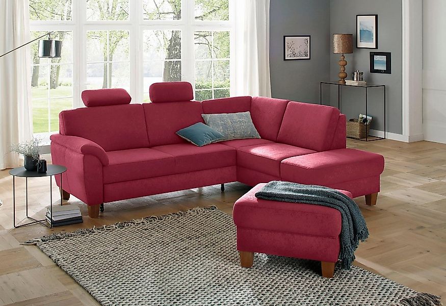 Home affaire Ecksofa Alta L-Form, mit Federkern und Kontrastnaht, Füße Buch günstig online kaufen