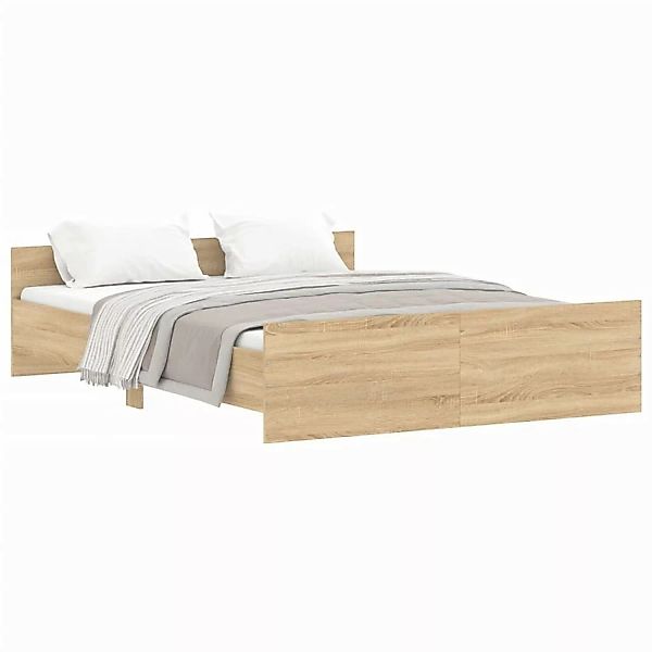 vidaXL Bettgestell mit Kopf- und Fußteil Sonoma-Eiche 140x200 cm1896781 günstig online kaufen