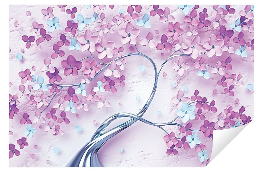 Wallarena Fototapete Blumen 3D EFFEKT Rosa Baum Vlies Tapete Wohnzimmer Sch günstig online kaufen