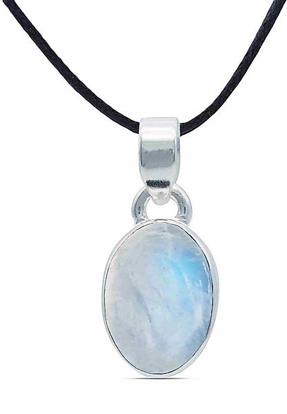 mantraroma Kettenanhänger SAMA oval aus 925 Silber mit Regenbogen Mondstein günstig online kaufen