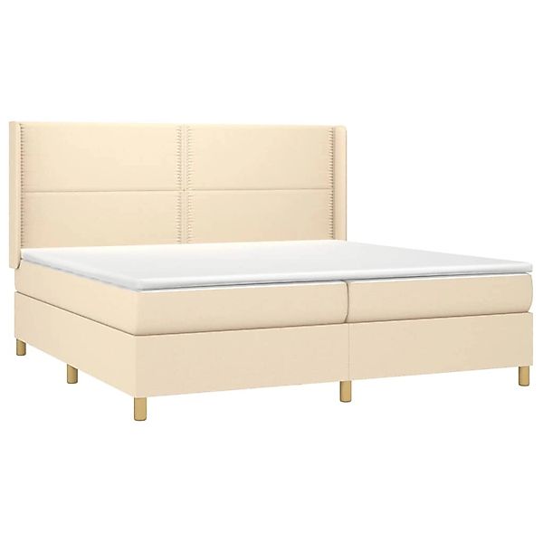vidaXL Boxspringbett mit Matratze & LED Creme 200x200 cm Stoff 3138826 günstig online kaufen