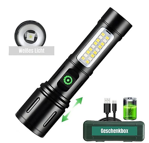 Frentree LED Taschenlampe sehr hell, Aufladbar, Stroboskop, inklusive rotem günstig online kaufen