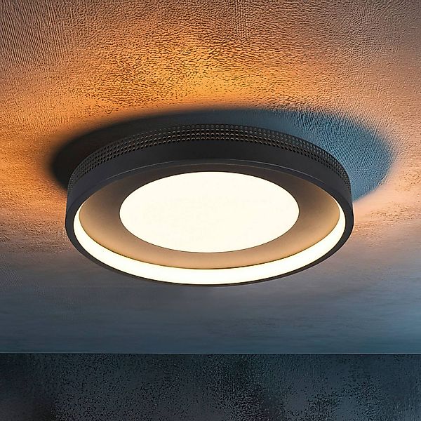 LED-Deckenlampe Solea, schwarz matt, Ø 40 cm, Kunststoff günstig online kaufen