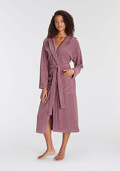 Vivance Dreams Bademantel, Langform, Baumwoll-Mix, Kapuze, günstig online kaufen