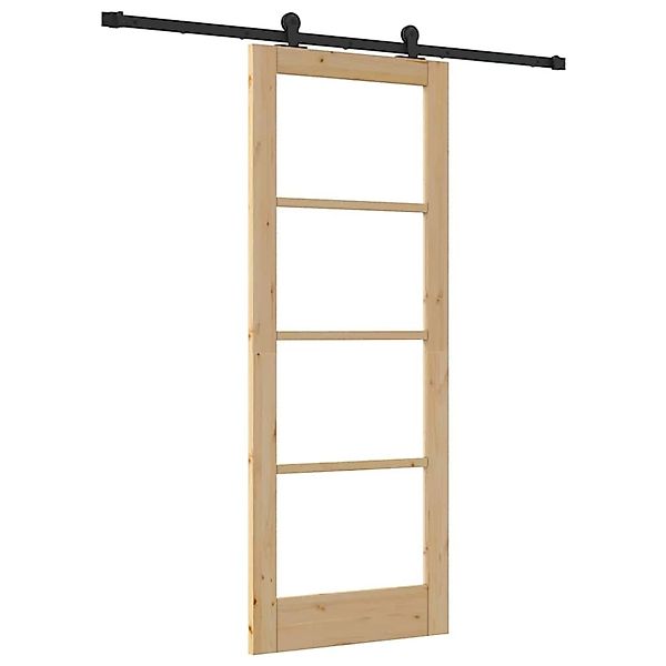 vidaXL Schiebetür ORKDAL Braun 78 x 202 cm Holz und Metall 3331991 günstig online kaufen