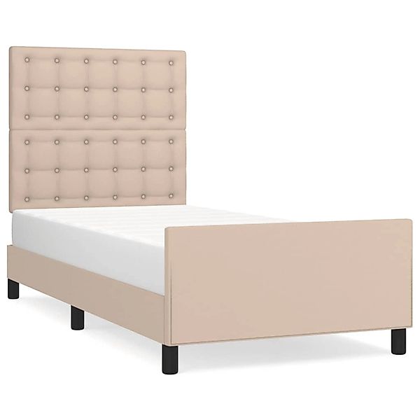 vidaXL Bettgestell mit Kopfteil Cappuccino-Braun 100x200 cm Kunstleder 3125 günstig online kaufen