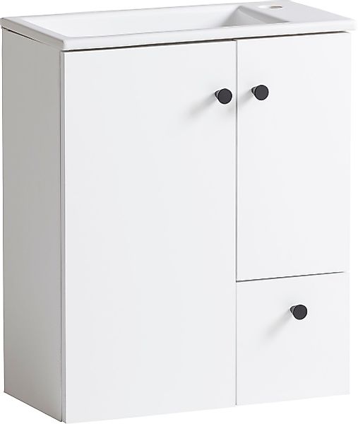 welltime Waschtisch "Balto, Breite 50 cm", Keramikbecken, Griffe aus Metall günstig online kaufen