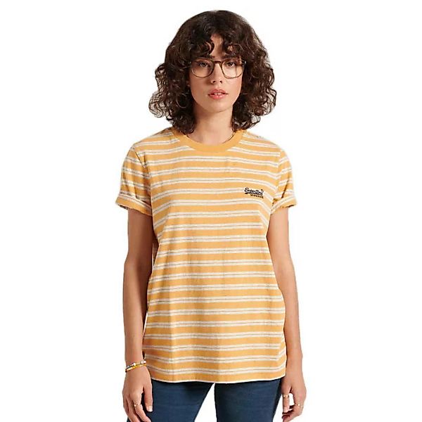 Superdry Orange Label Stripe Kurzärmeliges T-shirt M Ochre Marl / Off White günstig online kaufen
