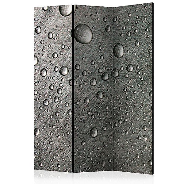3-teiliges Paravent - Steel Surface With Water Drops [room Dividers] günstig online kaufen