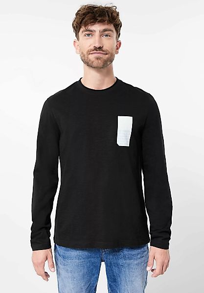 STREET ONE MEN Langarmshirt, in Unifarbe günstig online kaufen