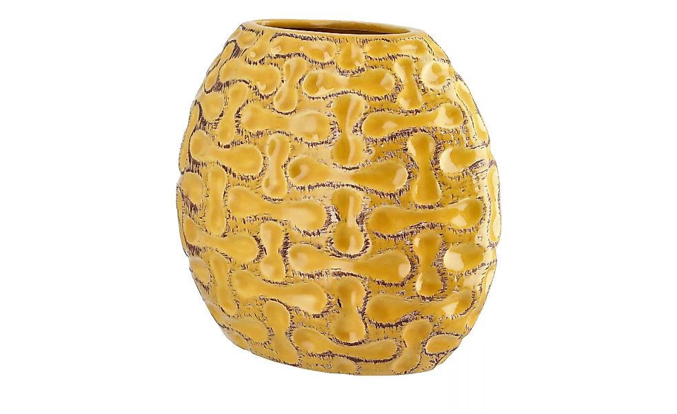 Vase - gelb - Steinzeug - 16,4 cm - 15 cm - 10,2 cm - Dekoration > Vasen - günstig online kaufen